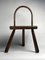 Low Brutalist Tripod Milking Stool with Curved Back, 1950s, Image 19