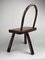 Low Brutalist Tripod Milking Stool with Curved Back, 1950s 17