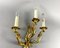Vintage Rococo Style Gilt Bronze Wall Sconce with 3 Lights, Image 4