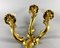 Vintage Rococo Style Gilt Bronze Wall Sconce with 3 Lights 9