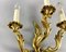 Vintage Rococo Style Gilt Bronze Wall Sconce with 3 Lights, Image 7