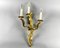 Vintage Rococo Style Gilt Bronze Wall Sconce with 3 Lights 2