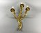 Vintage Rococo Style Gilt Bronze Wall Sconce with 3 Lights 3