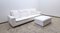 White Leather Poggiolungo Sofa with Stool from Flexform, Set of 2, Image 1
