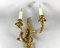 Large Vintage Double-Arm Wall Sconce in Gilt Bronze, 20th Century 4