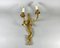 Large Vintage Double-Arm Wall Sconce in Gilt Bronze, 20th Century 2