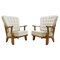 Mid-Century Grand Repos Madame Armchairs by Guillerme et Chambron, 1950s, Set of 2 1