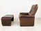Vintage DS 50 Leather Lounge Chair and Ottoman from de Sede, 1970s, Set of 2 5