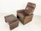 Vintage DS 50 Leather Lounge Chair and Ottoman from de Sede, 1970s, Set of 2 4