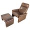 Vintage DS 50 Leather Lounge Chair and Ottoman from de Sede, 1970s, Set of 2 1