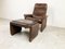 Vintage DS 50 Leather Lounge Chair and Ottoman from de Sede, 1970s, Set of 2 3