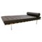 Black Leather Barcelona Daybed attributed to Ludwig Mies Van Der Rohe for Knoll, 1990s 1