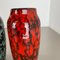 Super Color Crusty Fat Lava Vases attributed to Scheurich, Germany, 1970s, Set of 2 12