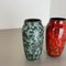 Super Color Crusty Fat Lava Vases attributed to Scheurich, Germany, 1970s, Set of 2 7