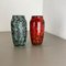 Super Color Crusty Fat Lava Vases attributed to Scheurich, Germany, 1970s, Set of 2 6