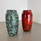 Super Color Crusty Fat Lava Vases attributed to Scheurich, Germany, 1970s, Set of 2 17