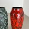 Super Color Crusty Fat Lava Vases attributed to Scheurich, Germany, 1970s, Set of 2 10