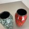 Super Color Crusty Fat Lava Vases attributed to Scheurich, Germany, 1970s, Set of 2 13