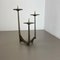 Modernist Sculptural Brutalist Bronze & Metal Candleholder, France, 1970s 2