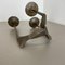 Candelabro brutalista escultural modernista de bronce y metal, Francia, años 70, Imagen 14