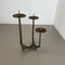 Modernist Sculptural Brutalist Bronze & Metal Candleholder, France, 1970s 4