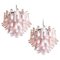 Flamingo Italian Pink Petal Chandeliers, Murano, 1995, Set of 2 1