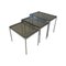 Mid-Century Italian 3-Chromed Metal & Glass Stackable Tray Tables, 1970s, Set of 2 1