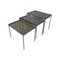 Mid-Century Italian 3-Chromed Metal & Glass Stackable Tray Tables, 1970s, Set of 2, Image 1