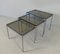 Mid-Century Italian 3-Chromed Metal & Glass Stackable Tray Tables, 1970s, Set of 2, Image 3