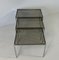 Mid-Century Italian 3-Chromed Metal & Glass Stackable Tray Tables, 1970s, Set of 2 6
