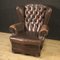 English Armchair in Brown Leather, 1970s, Image 1