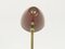 Small Mid-Century Adjustable Burgundy Metal & Brass Table Lamp, 1950s, Image 11