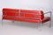 Red Bauhaus Sofa in Leather and Tubular Chrome, 1930s 4