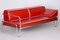 Red Bauhaus Sofa in Leather and Tubular Chrome, 1930s 1