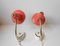 Vintage Modernist Adjustable Red Bedside Table Lamps, Set of 2 7