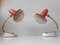 Vintage Modernist Adjustable Red Bedside Table Lamps, Set of 2, Image 1