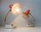 Verstellbare Vintage Vintage Nachttischlampen in Rot, 2er Set 5