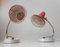 Vintage Modernist Adjustable Red Bedside Table Lamps, Set of 2 2