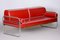 Bauhaus Red Leather & Chrome Sofa by Thonet, 1930s 7