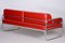 Bauhaus Red Leather & Chrome Sofa by Thonet, 1930s 5