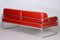 Bauhaus Red Leather & Chrome Sofa by Thonet, 1930s, Image 5