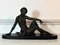 Armand Godard, Art Deco Woman Sitting with Doves, 1930, Marble 11