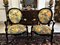 Louis XV Blackened Wood Sofa & Armchairs in Yellow & Blue, 1860s, Set of 7 7