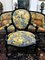 Louis XV Blackened Wood Sofa & Armchairs in Yellow & Blue, 1860s, Set of 7 3