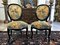 Louis XV Blackened Wood Sofa & Armchairs in Yellow & Blue, 1860s, Set of 7 2