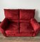 Rotes Vintage Velours Sofa für Ikea, 1990er 4