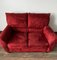 Vintage Red Velour Sofa for Ikea, 1990s 4