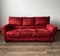 Rotes Vintage 3-Sitzer Velours Sofa von Ikea, 1990er 10