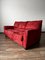 Rotes Vintage 3-Sitzer Velours Sofa von Ikea, 1990er 8