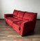 Rotes Vintage 3-Sitzer Velours Sofa von Ikea, 1990er 1